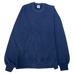古着 80〜90年代 JERZEES ジャージーズ スウェット トレーナー 無地 ラグランスリーブ USA製 ネイビー メンズL
