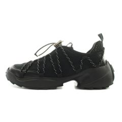 ロジェヴィヴィエ ROGER VIVIER ザグ ファブリック&レザー スニーカー ローカット 厚底 メッシュ 35.5 黒 ブラック RVW75644240V530XCR /BB ■SH