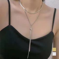 ロングネックレス レディース ラリエット 韓国 大人カジュアル おしゃれ Y字ネックレス トレンド 流行 ラリエットネックレス アクセサリー パーティージュエリー チェーンネックレス アクセプチプラ 1102