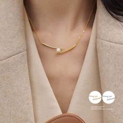 ネックレス レディース 一粒フェイクパール 韓国 おしゃれ 大人可愛い チェーンチョーカー上品ネックレス アクセサリー 結婚式 ジュエリー プレゼント 女性 ネックレスプチプラ 細めチェーンアクセ 1102