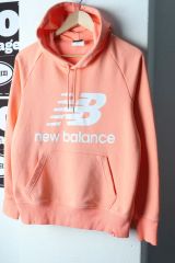 W(L) ニューバランス フード付きTシャツ ラグラン ビックロゴ ピンク オールドスクール-H40289