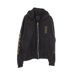 クロムハーツ CHROME HEARTS パーカー バーティカルロゴ ブラック コットン パーカー メンズ Used B