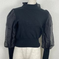 INGNI ニット トップス シアー袖 パフスリーブ ブラック Mサイズ きれいめ　20251007-0016-R