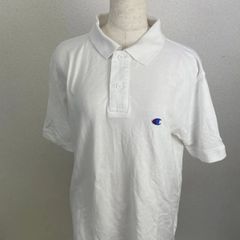 Champion チャンピオン 半袖 ポロシャツ 白 メンズ L ワンポイント刺繍 綿100%　20251010-0017-R