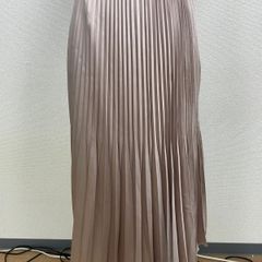 ナノ・ユニバース ロングスカート 36 サテン　細プリーツ　　20251010-0024-R