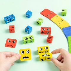 【家族で盛り上がる！】木製ビルディングブロック パズルおもちゃ 幼児教育 立体ゲーム 立体パズル 立体ブロック 立体知育玩具 子供 室内遊び 誕生日 プレゼント
