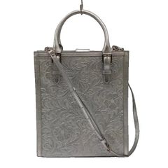 カービングトライブス グレースコンチネンタル CARVING TRIBES 24AW Square Tote トートバッグ ハンドバッグ ショルダーバッグ 2way レザー シルバー色 /AN