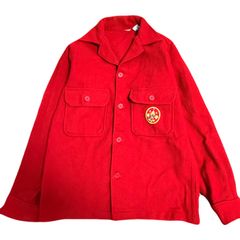60s-70s BSA BOY SCOUTS OF AMERICA  OFFICIAL JACKET ウールジャケット　20 レッド　ヴィンテージ　古着　ボタン　ボーイスカウト USA