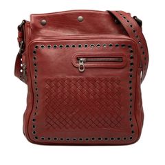 ボッテガヴェネタ イントレチャート ショルダーバッグ レッド レザー レディース BOTTEGAVENETA【1-0236359】