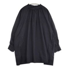 studio clip natural by clip ナチュラルバイクリップ リネン混 スタンドカラーギャザー チュニック ブラック レディース スタディオクリップ【中古】6-0926M∞
