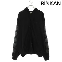 ヴェトモン LEATHER BIKER CROSS ZIP-UP HOODIE レザークロスパッチ ジップパーカー メンズ M