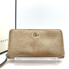 定価20万円　正規品　極美品　グッチ財布　グッチ長財布　グッチリザード　グッチggマーモント ラウンドファスナー GUCCI リザード