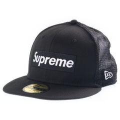 SUPREME (シュプリーム) 23SS ×NEW ERA Box Logo Mesh Back Cap ニューエラ ボックスロゴ 6パネル メッシュ ベースボールキャップ 帽子 ブラック