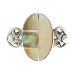 INDIAN JEWELRY (インディアンジュエリー) NAVAJO Cathy Webster STERLING製 ナバホ族 キャシー ウェブスター スターリング オーバルリング 指輪 シルバー