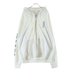 CHROME HEARTS (クロムハーツ) Vertical Arm Logo Zip Up Hoodie バーティカルアームロゴ ジップアップフーディー パーカー ホワイト