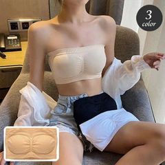 ストラップレスブラ チューブトップブラ レディース インナー 女性下着 ブラジャー パッド入り ノンワイヤー 無地 肩紐なし シンプル 肩出し 肌見せ オフショルダー ベアトップ ホルターネック ドレス