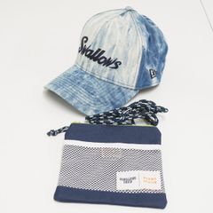 NEW ERA ニューエラ 東京ヤクルトスワローズ デニムキャップ USED美品 アジャスタブル サコッシュ まとめ セット 帽子 キャップ 応援グッズ X1364
