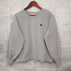 GeeRA ジーラ トレーナー ワンポイント ハート 裏起毛 オーバーサイズ グレー Mサイズ ◇〇