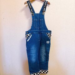 BABYDOLL ベビードール デニム サロペット オーバーオール 120cm 王冠 チェッカー柄