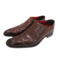 スカルパエレガンテ la scarpa elegante ビジネスシューズ 革靴 レースアップ フェイクレザー 24.5㎝ ブラウン /YK50