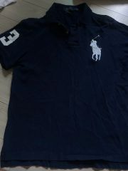 ポロ ラルフローレン ネイビー ビックポニー 半袖 カラーTシャツ m