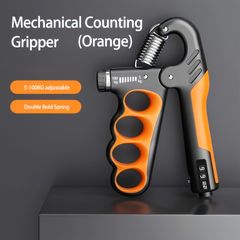 【調整可能5-100kg】ハンドグリップ 筋力トレーナー 握力強化 指グリップ強化器 負荷調整式 手首強化 エクササイズ フィットネス 腕力アップ 負荷調整可能【オレンジ】