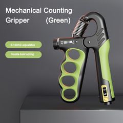 【調整可能5-100kg】ハンドグリップ 筋力トレーナー 握力強化 指グリップ強化器 負荷調整式 手首強化 エクササイズ フィットネス 腕力アップ 負荷調整可能【ブラックグリーン】