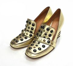 COACH/コーチ/ハイ ヴァンプ/ローファー/ウィズ/スタッズ/Q8916/ゴールド/1941/サイズ9/レディース/F61864