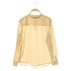 ヒューマンウーマン HUMAN WOMAN ストライプシャツ プルオーバー 長袖 M ベージュ /HS ■OS 