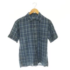 セーブ カーキ ユナイテッド SAVE KHAKI UNITED シャツ チェック柄 半袖 コットン XS 青 ブルー 紺 ネイビー 水色 ライトブルー 19051611000130 /CX