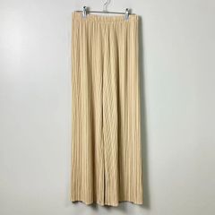 ユニクロ UNIQLO プリーツ ストレートパンツ 古着【M】ベージュ系／生成色