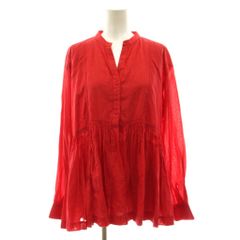 グリーンレーベルリラクシング ユナイテッドアローズ green label relaxing ブラウス シャツ 長袖 フリル 赤 レッド 3611-104-2051 /KU