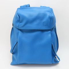 M04-k067 LOEWE ロエベ アナグラム カーフレザ― Tバックパック リュック ブルー