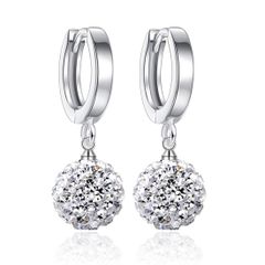 ピアス レディース ゆれる 真珠 パールピアス シルバー フープピアス 女性ピアス 両耳用 アクセサリー (Flowerball)