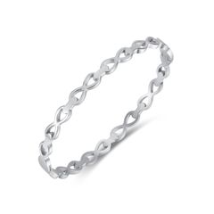 バングル レディース シルバー チタン 金属アレルギー対応 シルバー透かし彫りブレスレット 無限大 八形 無限大ブレスレット