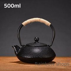 【新品未使用】鉄急須 鉄製 急須ホイッスルケトル 500ml 鉄瓶 鉄器 鋳鉄ティーポット 和風 鉄瓶 ステンレススチールインフューザー付き ストーブセーフケトル 鉄製ティーポット IH 直火 対応 