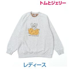 トムとジェリー レディース 裏ジャギートレーナー クルーネック 婦人 女性 長袖 TOMandJERRY キャラクター グッズ 秋 冬 春