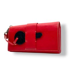 良品 Vivienne Westwood ヴィヴィアンウエストウッド KEY キー 長財布 ロングウォレット レザー ローズレッド 赤 オーブ ロゴ ブラック金具 L字ファスナー 札入れ レディース メンズ ユニセックス カード収納 ビンテージ 人気 W5
