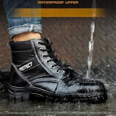 安全靴 ハイカット 黒 あんぜん靴 セーフティーシューズ メンズ 撥水 耐磨耗 作業靴 鋼先芯入り 滑りにくい 軽い 新作