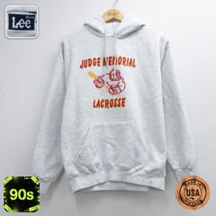 M/古着 リー Lee 長袖 スウェット パーカー メンズ 90年代 90s ラクロス カレッジ USA製 グレー 霜降り 26oct02