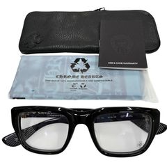 【未使用】CHROME HEARTS クロムハーツ OPTITCAL BK メガネ 52□22-146 ケース付（16）