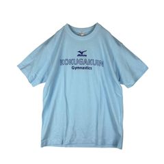 MIZUNO ミズノ 國學院 KOKUGAKUIN Gymnastics 体操部 半袖Tシャツ L サックス 水色 ICE TOUCH アイスタッチ スポーツウェア トレーニング 日本製 87IT-01019