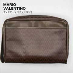 タ MARIO VALENTINO マリオバレンチノ ヴィンテージ セカンドバッグ ブラウン