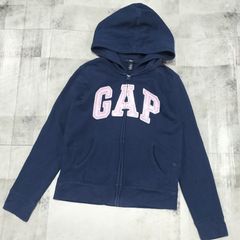 激レア Y2K 平成ギャル GAP スパンコール ロゴ ジップパーカー 紺 ピンク マクブリング フェアリーグランジ レディース S 160 ギャップキッズ ジップアップパーカー フーディー スウェット アーカイブ