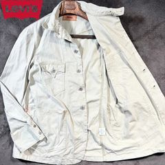 ✨カバーオール✨(L)●Levi's リーバイス 70823 デニム ジャケット L アイボリー ギミック