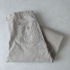 ■古着 Carhartt カーハート B324-FDK ペインターパンツ 厚地/ヘビーウェイト コットンツイル地 薄ベージュ 17年製 W40L30【GL7041】