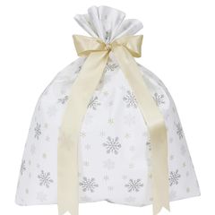 【新品】 ＜MRG＞袋 特大 不織布 リボン付き 4サイズ展開 60×50cm 丈夫な厚手生地 クリスマス プレゼント用 ギフトバッグ 超特大 大きい 包装袋 かわいい(ホワイト:SS（60×50cm）)
