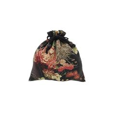 【新品】 和柄 巾着 袋 小物入れ 日本製 ちりめん 裏地付き 御朱印帳入れ 御朱印帳袋 和雑貨 洗える プレゼント ギフト 巾着 (大菊黒赤)