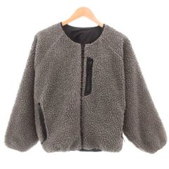 フリークスストア FREAKS STORE 美品 リバーシブル ボアフリースジャケット ブルゾン ショート丈 ポケット グレー 黒 ブラック /OB