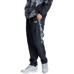 アンダーアーマー UNDER ARMOUR UA YARD TRICOT WOVEN PANTS 野球＆ソフトボール トレーニングウェア トレーニングパンツメンズ 6016769、Black/White